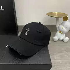 Fashion Retro Silver Label Distressed Baseball Cap, Trendy Street Style Personality Curved Brim Hat, Hip-Hop Couple's Duckbill Cap