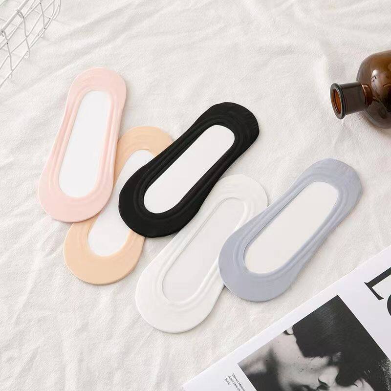 无痕冰丝船袜女夏季薄款棉底防滑一圈硅胶浅口鞋袜一片式隐形袜子