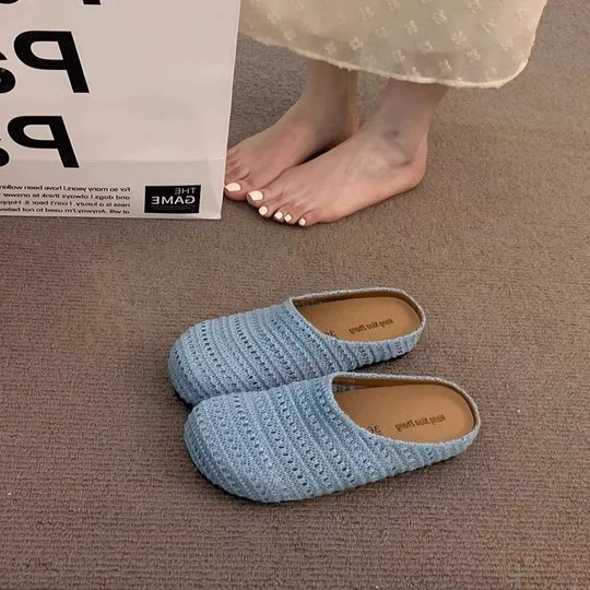 Bohemian Thick-Soled Birkenstock Shoes for Women, Slip-On Closed-Toe Mules for Spring/Summer 2025 Vacation
