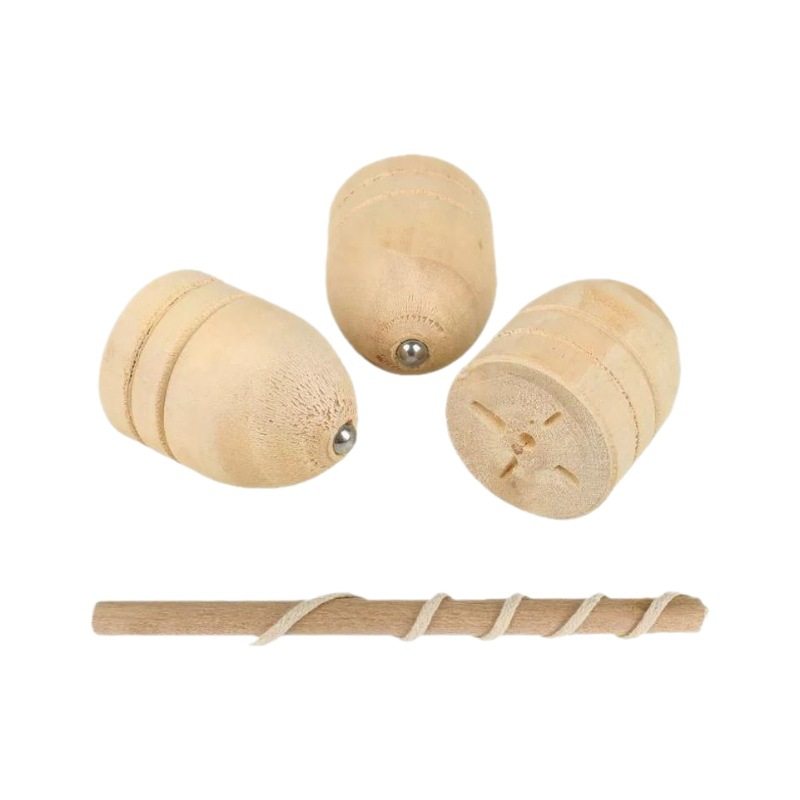 [Buy one get one free] Wooden Gyro Large Fitness Original Folk Solid Wood Dhara Belt Whip Rope