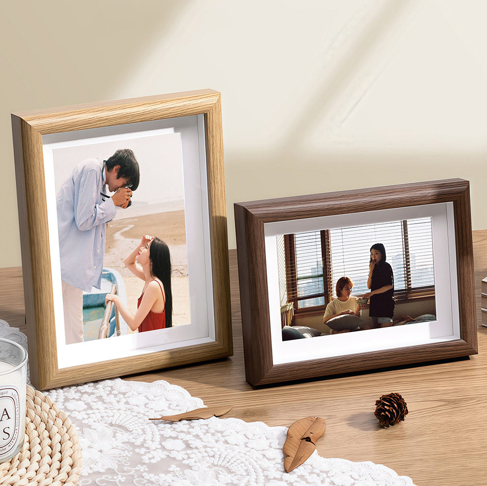 Wooden Photo Frame 6inch Calligraphy Creative Photo Frame A4 Hollow Stereo Cut Out Table 7inch 8inch Picture Frame Ornaments Wholesale