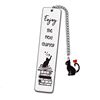Cross-Border Best-Selling Amazon New Stainless Steel Engraved Bookmark Cartoon Cat Keychain Teacher Student Gift