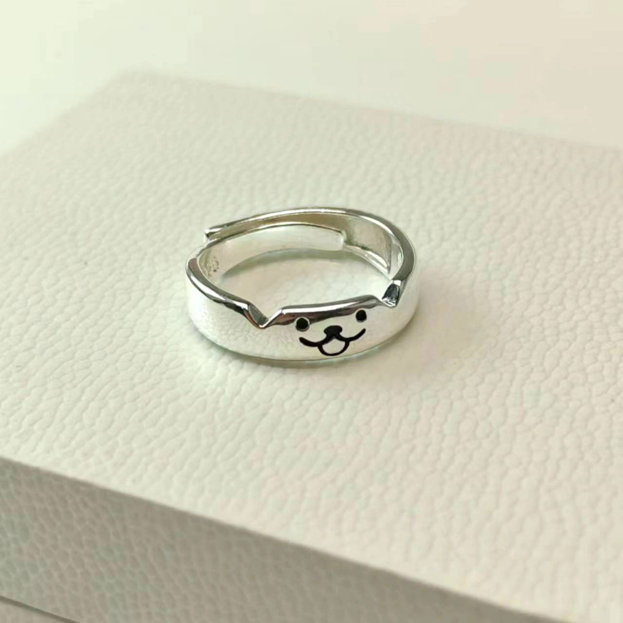 Cat and Dog Diary Rings, Kitten and Puppy Couple Rings, Personalized Niche Design, Adjustable Open-Ended Index Finger Rings
