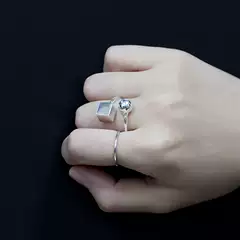 Trending Korean New Style Round Open Ring for Women Vintage Unique Block Finger Ring European and American Minimalist Fashion Jewelry