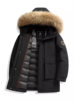 Extremely cold thickened cap design with removable raccoon fur collar high efficiency cold long down jacket.