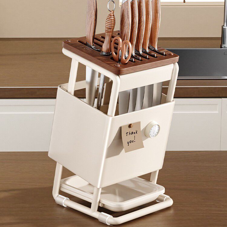 Knife Holder Storage Rack Kitchen Countertop Chopstick Holder Knife Holder Kitchen Knife Integrated Storage Rack Wooden Knife Holder Household