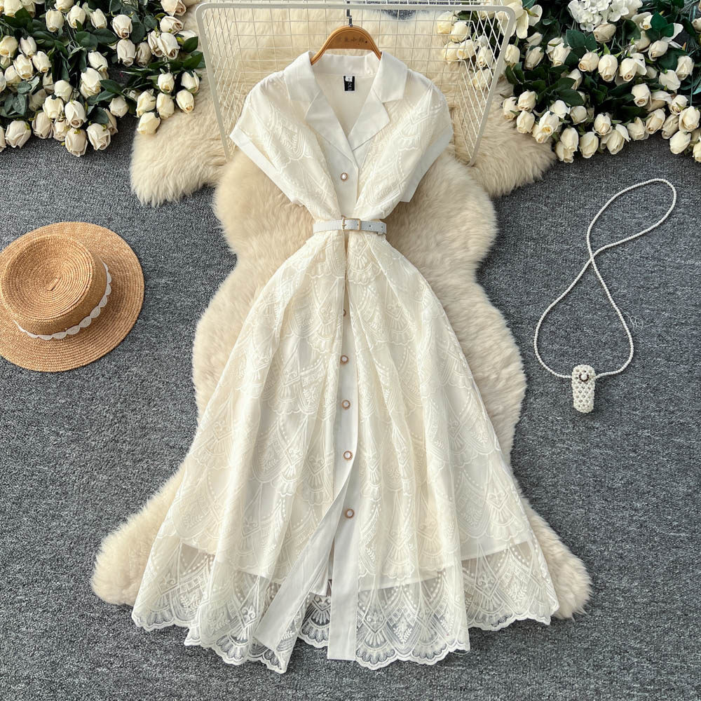 Lace Dress for Women Elegant Embroidery Unique Design Summer Style Perfect for Formal Events Wholesale Available