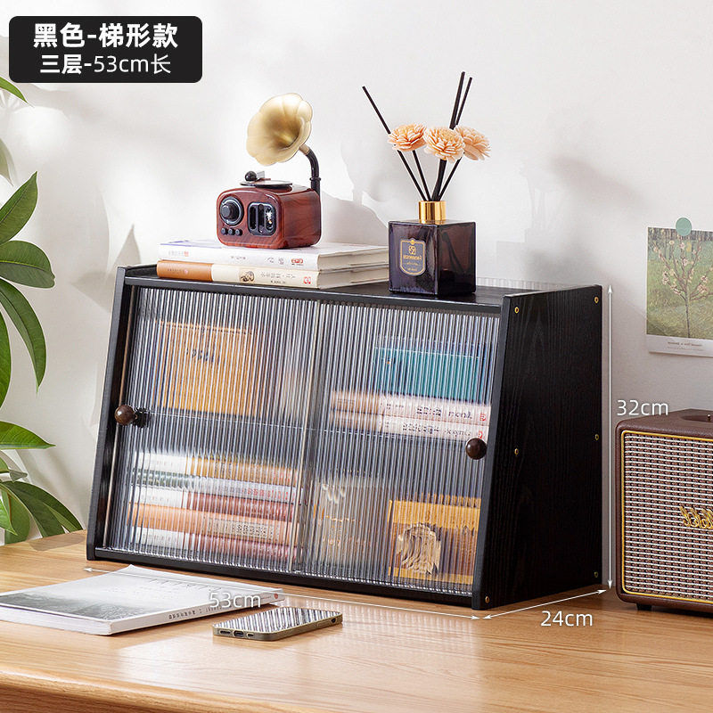 书柜置物架客厅带柜门储物柜一体格子柜展示柜落地多层组合柜书架