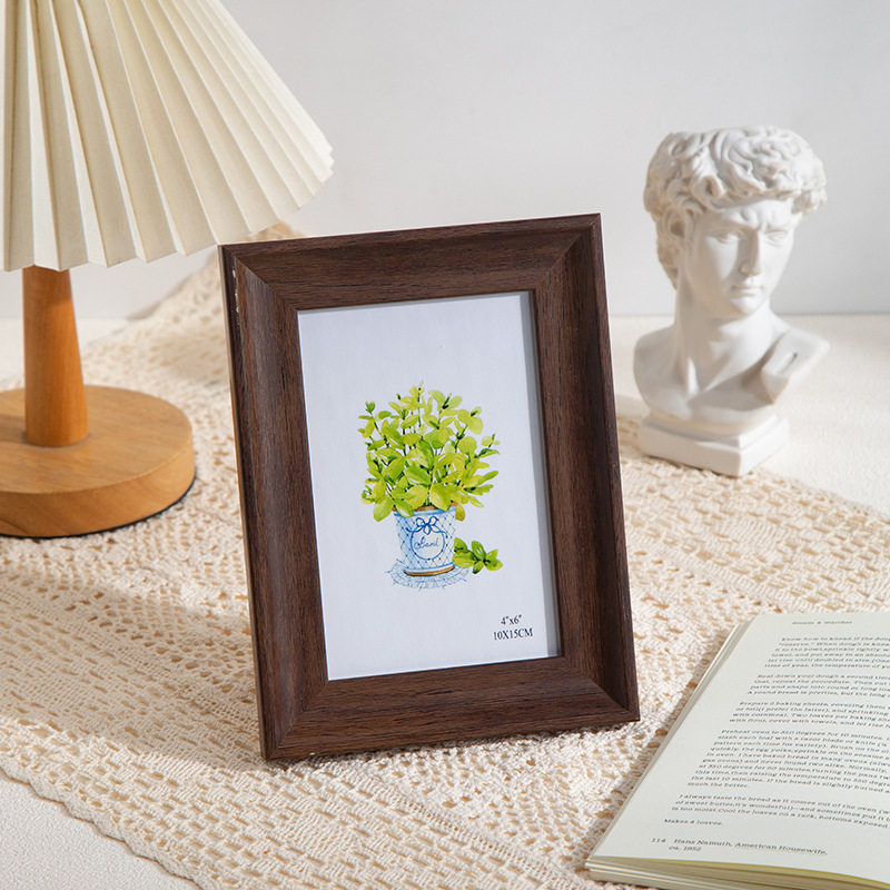 New Retro Simple Photo Frame for Wall Hanging 6-Inch 7inch 8inch Multiple Sizes Customizable Picture Frame Table Decoration Manufacturer