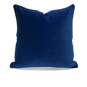 Home Dark Blue Double-Sided Plush Sofa Pillow Model Room Accessible Luxury Soft Decoration Pure Color Bedside Cushion Drop Shipping