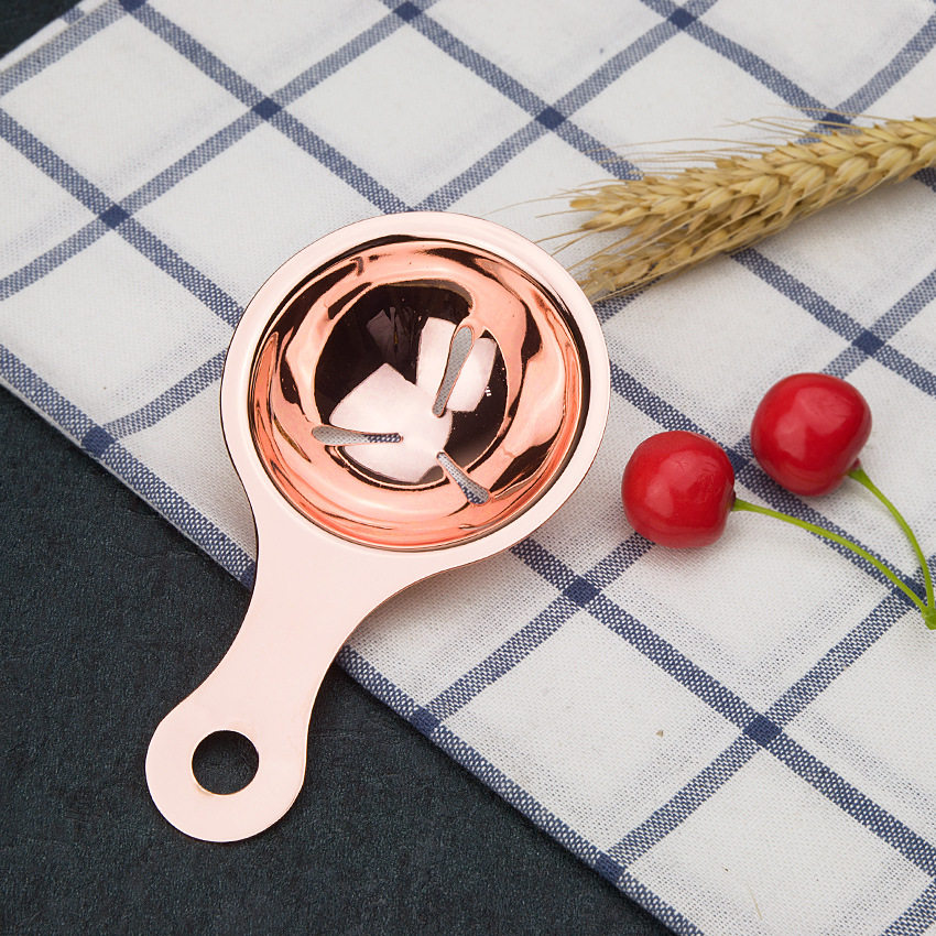 Nordic ins style rose gold 304 stainless steel egg white separator brass filter egg separator