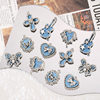 Denim Style Heart Butterfly Cross Violin Alloy Denim Pendant DIY Handmade Earrings Jewelry Accessories