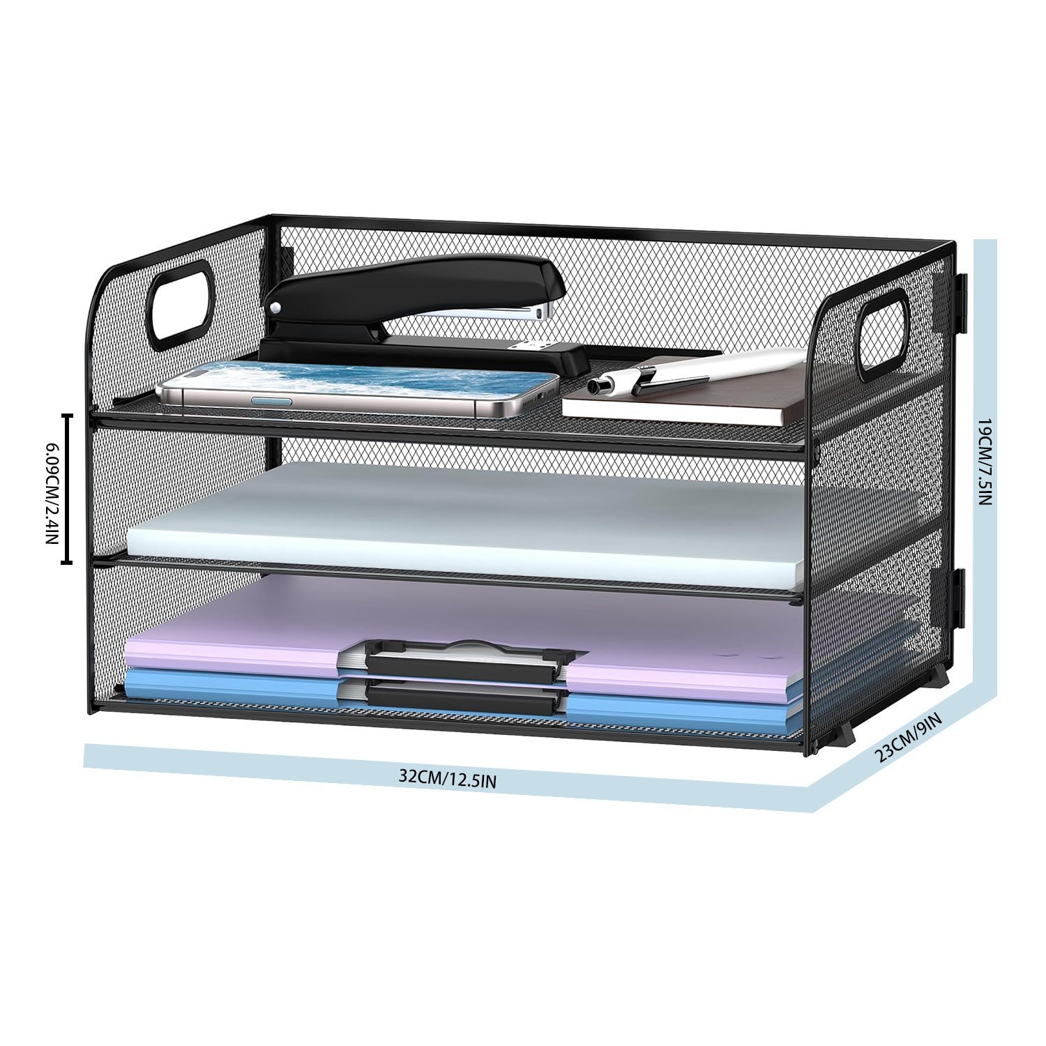 Factory Direct Sales Office Desk Storage Rack File Rack Living Room Bedroom Storage Storage Rack Iron File Storage Rack