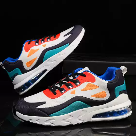 Cross-Border Popular Men's Shoes, Four-Season Low-Top Air Cushion Mesh Breathable Large Size 47 Running Shoes, Casual Sports Shoes, Trbottomy Thick Soles