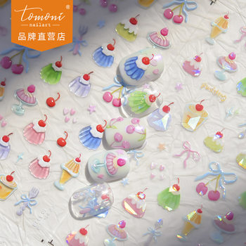Tomoni Jelly Nail Art Stickers Little Red Book Explosive Mobile Phone Case Children Nail Stickers Factory Wholesale Delicious Pudding