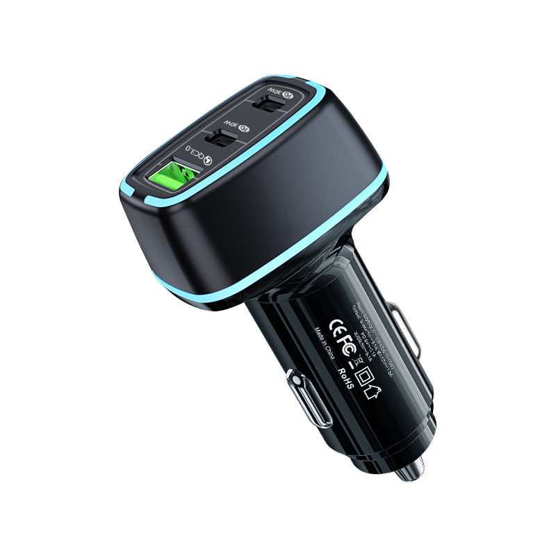 Cross-border new car charger pd fast charging multi-function cigarette lighter super fast charging one-to-three mobile phone adapter