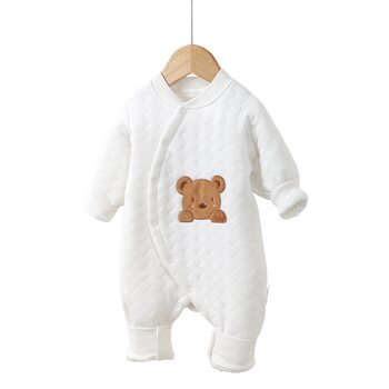 Fan Benefits—Autumn and Winter Baby Jumpsuits, Autumn Clothes, Newborn Male and Female Babies, Quilted Warm Clothes, Pure Cotton Harem Clothes
