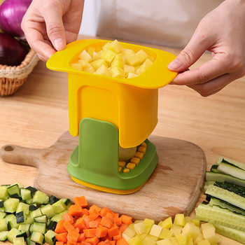 French Fries Cutter, Potato Dicer, Vegetable Cutter, Household Kitchen Fruit and Vegetable Hand-Pressed Cucumber Slicer, Vegetable Shredder