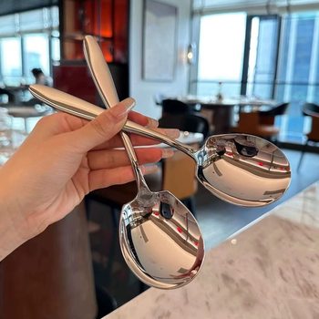 High-Quality Stainless Steel Serving Spoon for Home Use, Larger Size for Hotel and Restaurant Service, Communal Spoon