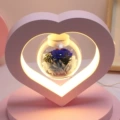 Rose lover sapphire blue [suspension rotation + Romantic Night Light] heart-shaped gift box