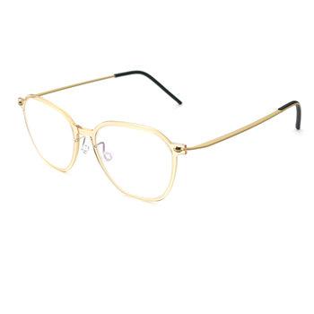 Ultra-Light Normcore Style Polygonal Square Frame Dream Far Away Lindbergh Glasses Frame for Men and Women with Lenses