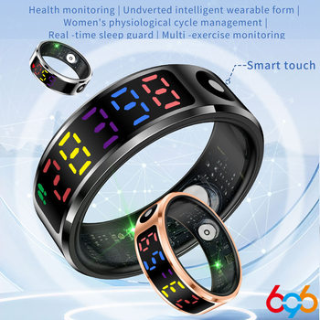 New R12pc Smart Ring Color Screen Display Health Ring Sleep Heart Rate Blood Oxygen Health Monitoring Bluetooth