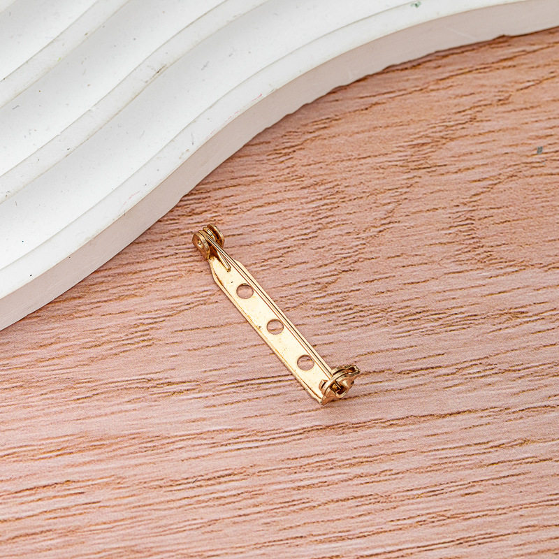 厂家批发金属电镀有孔别针铁质简针徽章领花保险胸针DIY饰品配件