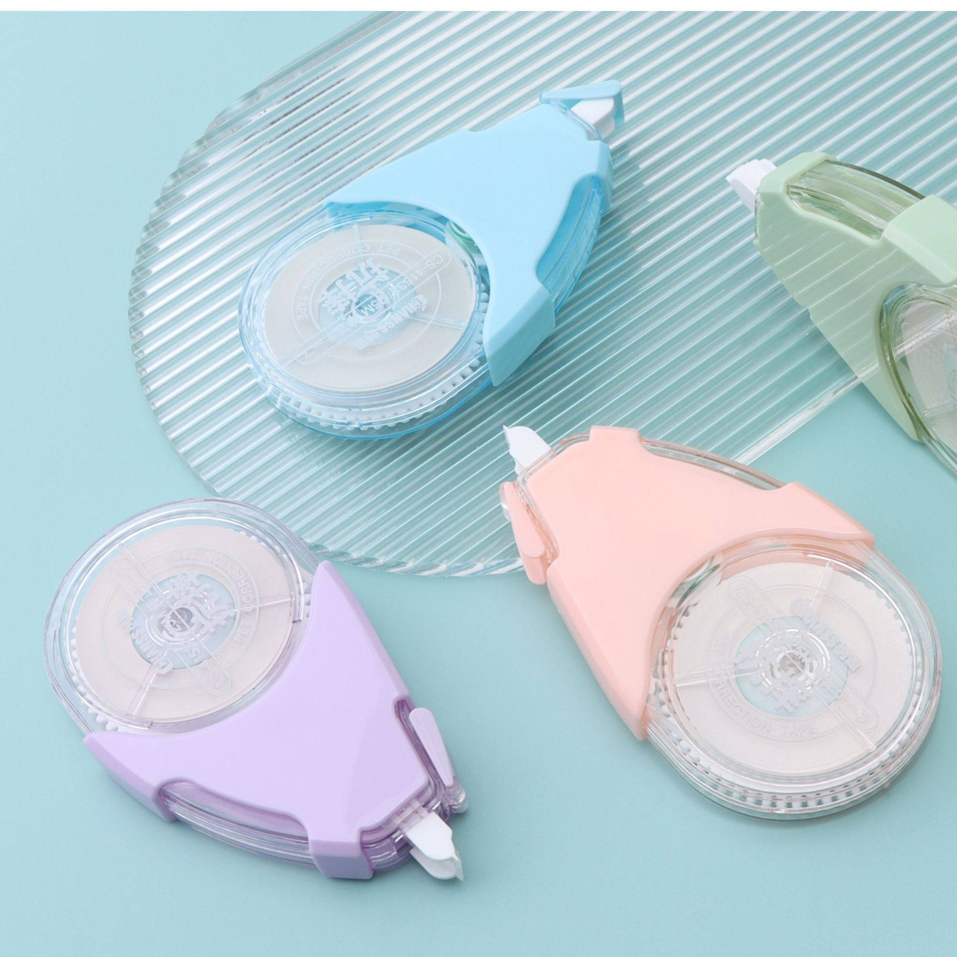Anti-fall large-capacity correction tape mute high-value correction tape student-specific transparent film tape correction tape wholesale