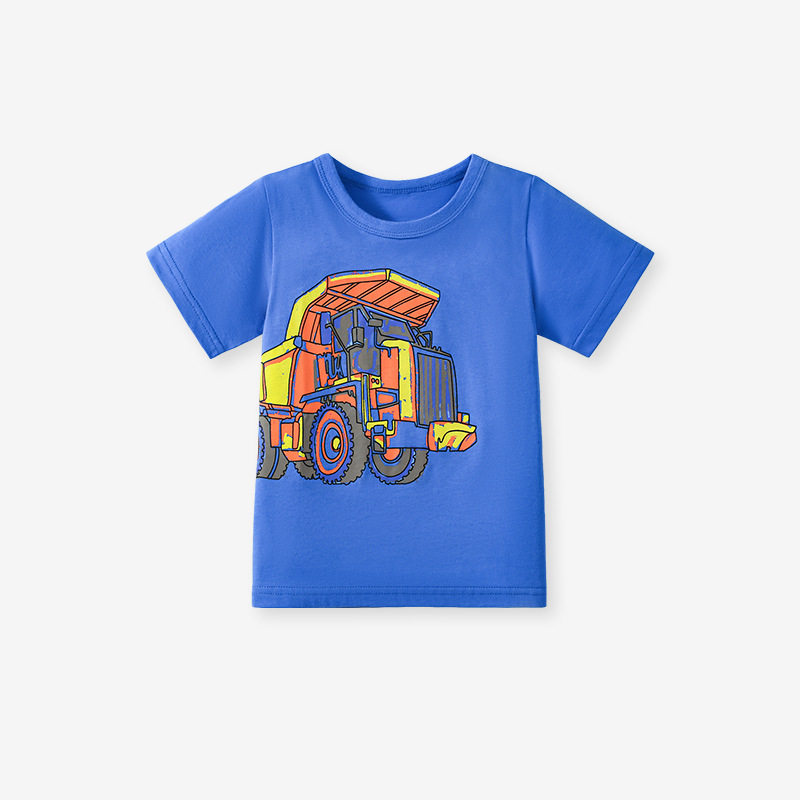 Boys' Summer Cartoon Car Cotton Short-Sleeve T-Shirt Three-Pack from Factory, Kids' Tee