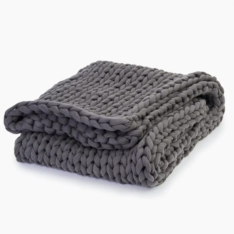 Independent Station New Polyester Cotton Strip Blanket Gravity Thread Blanket Hand-Woven Gravity Decompression Blanket Sofa Cover Blanket
