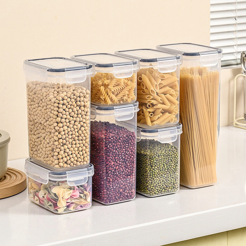 Food Grade Transparent Thickened Plastic Sealed Jar with Lid Snacks Dried Fruit Preservation Storage Jar Grain Storage Box