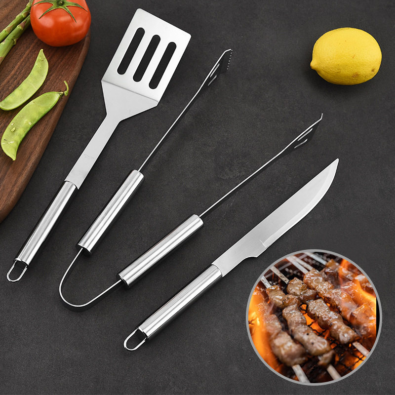 Stainless Steel Grill Bbq Set Portable Bagged Outdoor Barbecue Tool 6-Piece Set Outdoor Portable