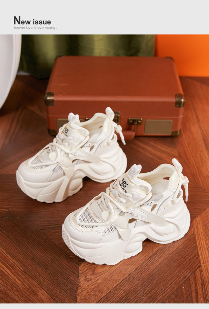 Sandal cao gót nữ hở mũi quai ngang đế xuồng gót 8 cm — Gạo vàng, Mơ chi tiết 12