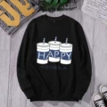 Sweatshirt black happy bottle
