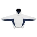 White and gray with blue/sweatshirt