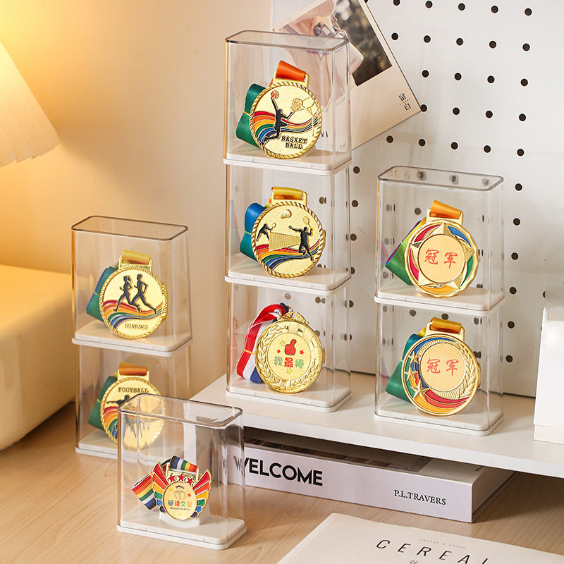 Medal Display Box Marathon Medal keep Honor Award Badge Commemorative Display Stand Swing Table Storage Box