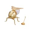 Golden Large Bee Sugar Cup Household European-Style High-End Kitchen Seasoning Box Storage Jar with Spoon Accessible Luxury Home Furnishings