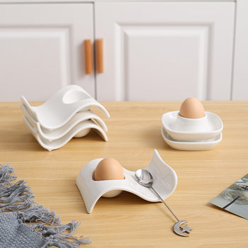 Egg tray ceramic egg cup creative egg dish breakfast egg cup simple European kitchen supplies egg rack White household