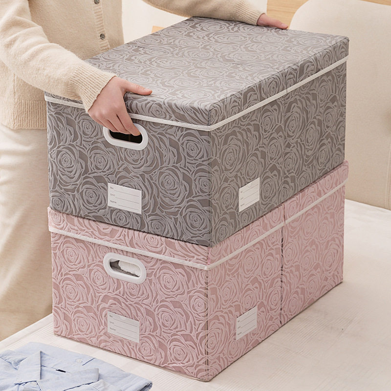 New Storage Box Rose Graphics and Text New Material Storage Box Large, Medium and Small Various Sizes Storage Box Multi-Function