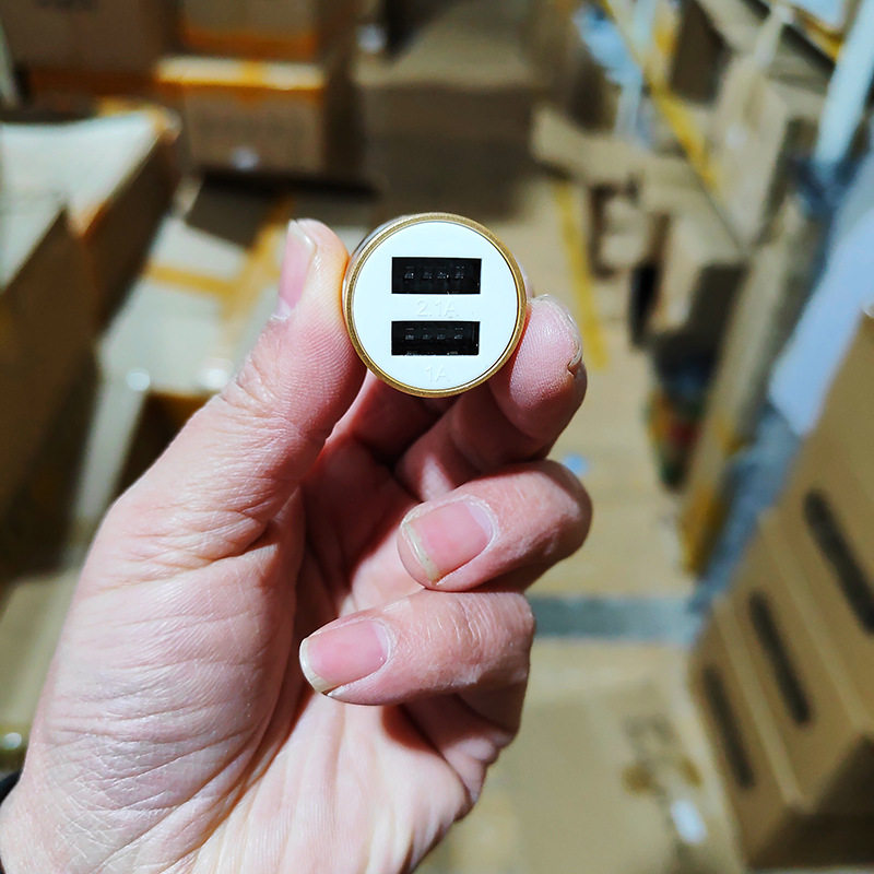 New Metal Car Charger Car Cigarette Lighter Car Dual USB Multi-Function Metal Car Charger Street Stall Supply