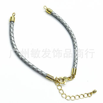 Cowhide Rope Bracelet Double-open Lobster Clasp Bracelet 3mm + diy Open Ring Buckle Head Red Rope Bracelet Hot Style