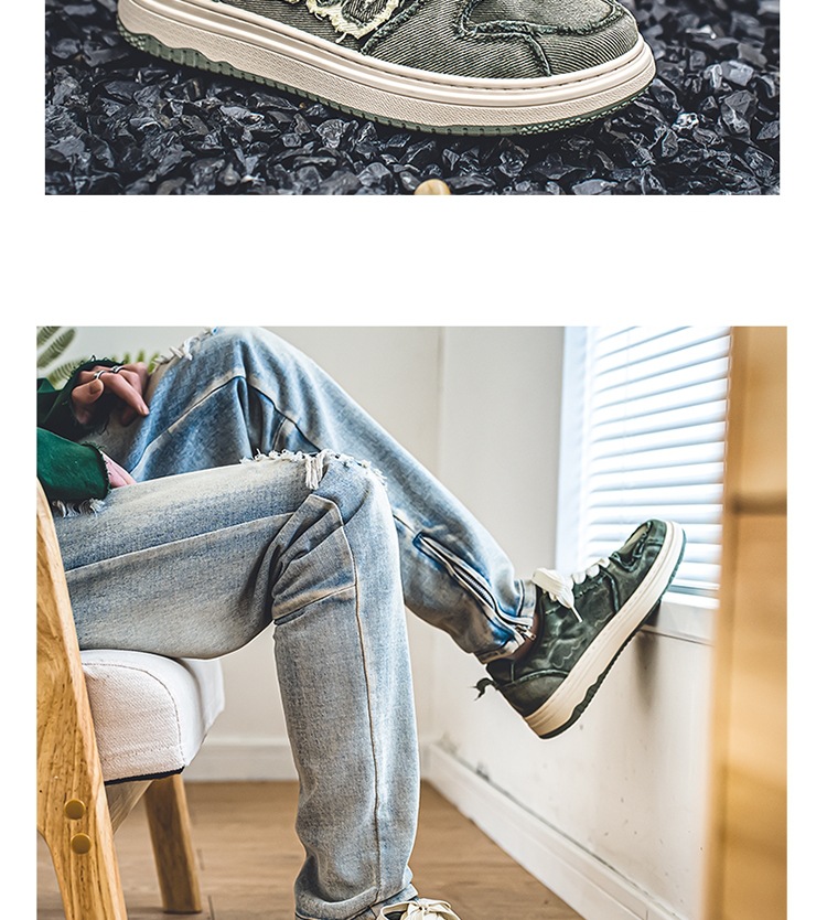 Meiretu Spring/Summer New Men's Shoes Denim Breathable Thick-Soled Ins Trend Casual Retro Canvas Shoes 992 18 O1CN01wH7mUH1YyfpuFMxqt !!2212671423128 0 cib