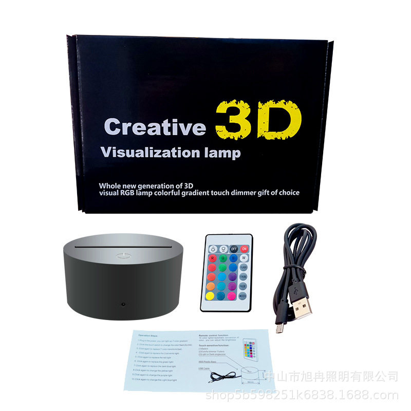 Cross-border 3D night light spell battle series Black touch remote control 16 color bedside lamp USB table lamp manufacturer