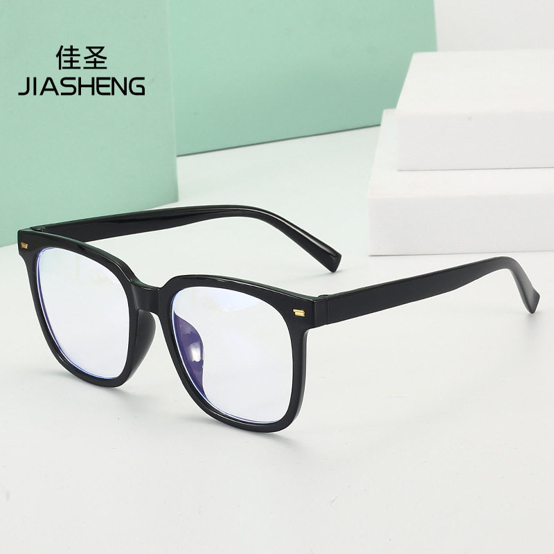 New Youth retro large frame anti-blue light flat mirror plain black fashion glasses frame can be equipped with proximity mirror wholesale