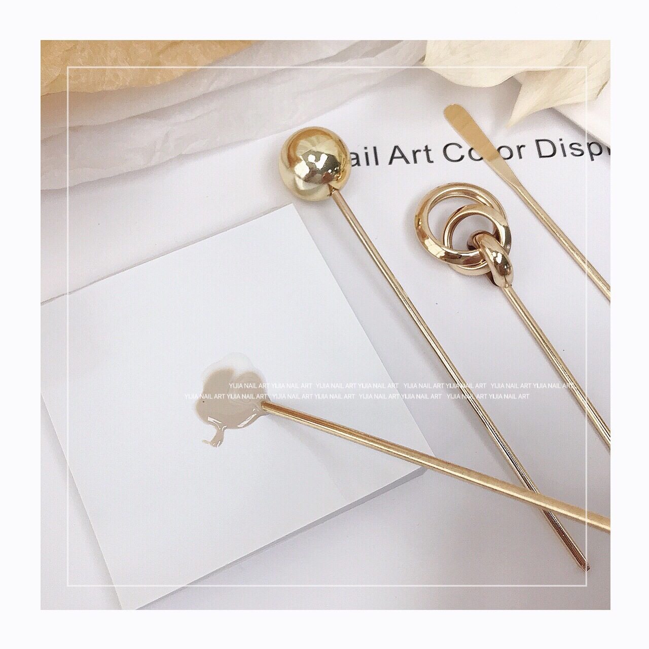 Japanese style Net red nail art stirring stick easy to clean embossing point flower color mixing stick small jar glue nail oil glue phototherapy glue tool