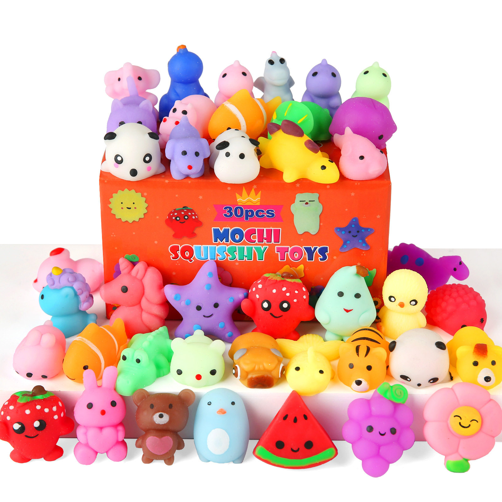 Factory wholesale animal squishy toys, cute mini dumpling-shaped cross-border MOCHI stress-relief and venting squeeze toys, cute