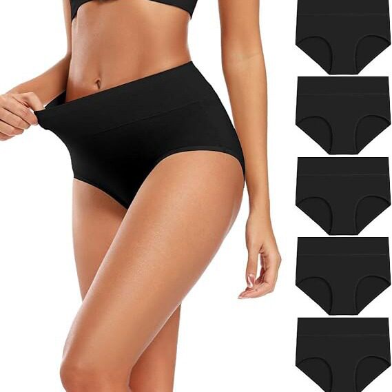 European size pure cotton women's underwear, high-waisted be...