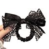 High-End Black Lace Ribbon Bow Hair Rope Women's New Hair Tie French Accessible Luxury Niche Ball Hair Accessories