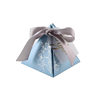Mist Blue Gold-Stamped Wedding Candy Box Tiktok Creative European-Style Ins Fresh Gift Triangle Wedding Box Wholesale