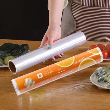 Pe Food Grade Plastic Wrap Large Roll Household Economical Packaging High Temperature Resistant Kitchen Microwave Commercial Large Roll Insurance Film Wholesale